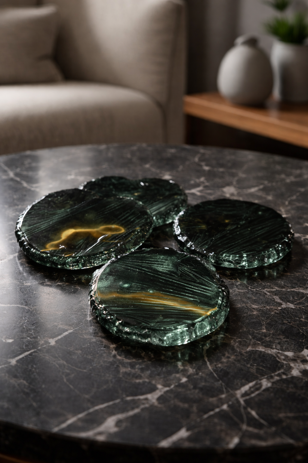 Emerald Velvet Coasters