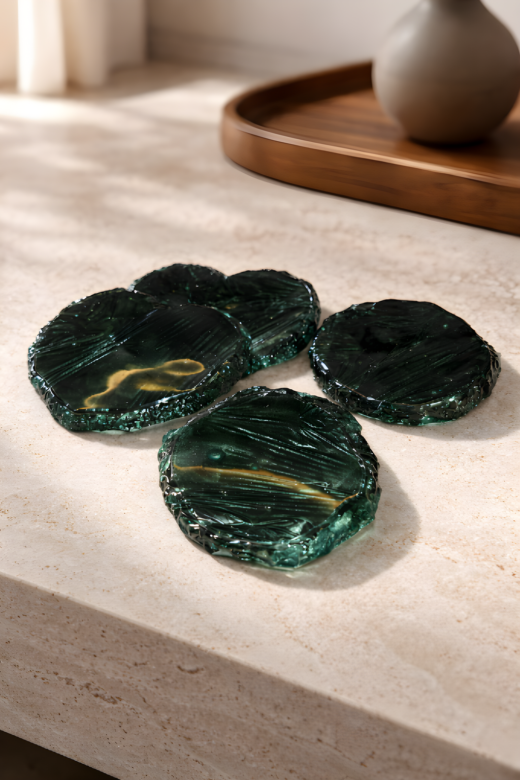 Emerald Velvet Coasters
